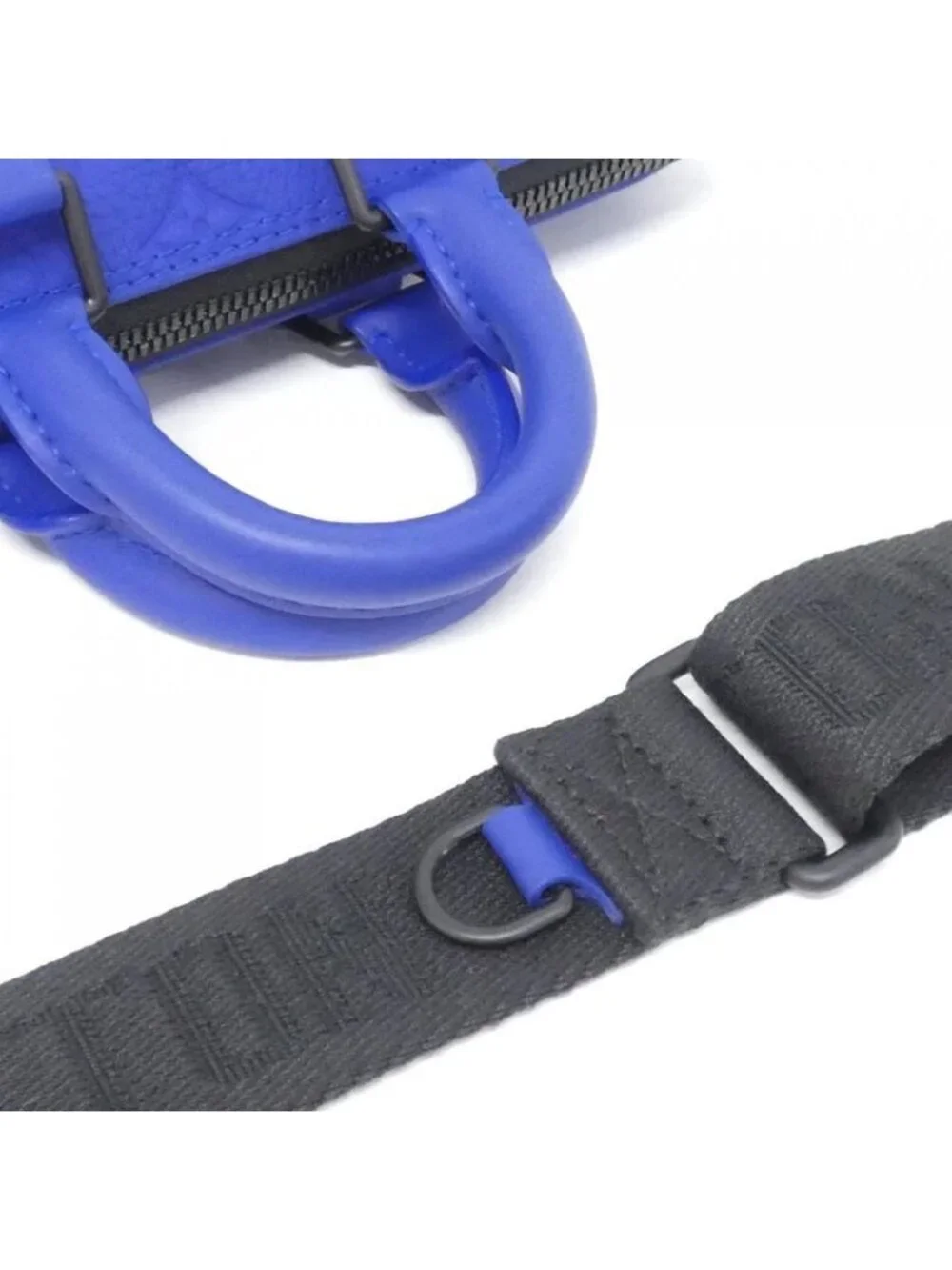 ★SOLD★ Louis Vuitton Taurillon Monogram Keepall Handbag Bleu Black - Picture 4 of 7